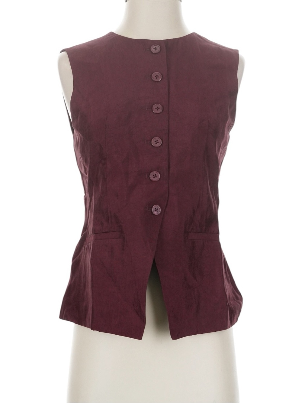 J. Crew Essential Cutaway Vest Top in Textured Satin Size 2 Wilshire Red NWT